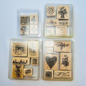 Stampin' Up! Wooden Stamps Timeworn Trim Memory Of Heart Gentler Times‎ Travels